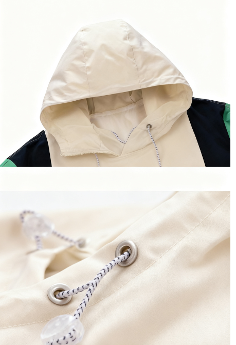 Unisex Autumn Winter Hip Hop Yarn Dyed Loose Casual Hooded Windproof Polyester Jacket with Zipper Outdoor Warm