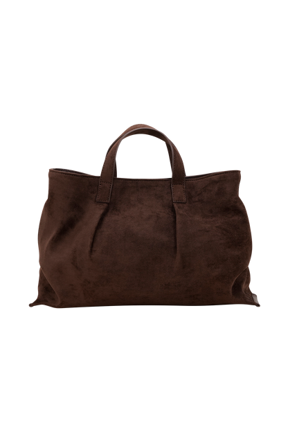 Baylor Faux Suede Bag - Chocolate