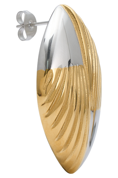 Felicity Mixed Metal Oval Earrings - Gold