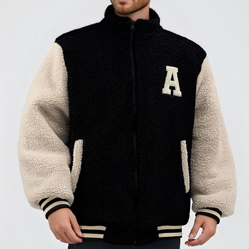 Embroidery Unisex Vintage Blouson Fleece Outdoor Jacket