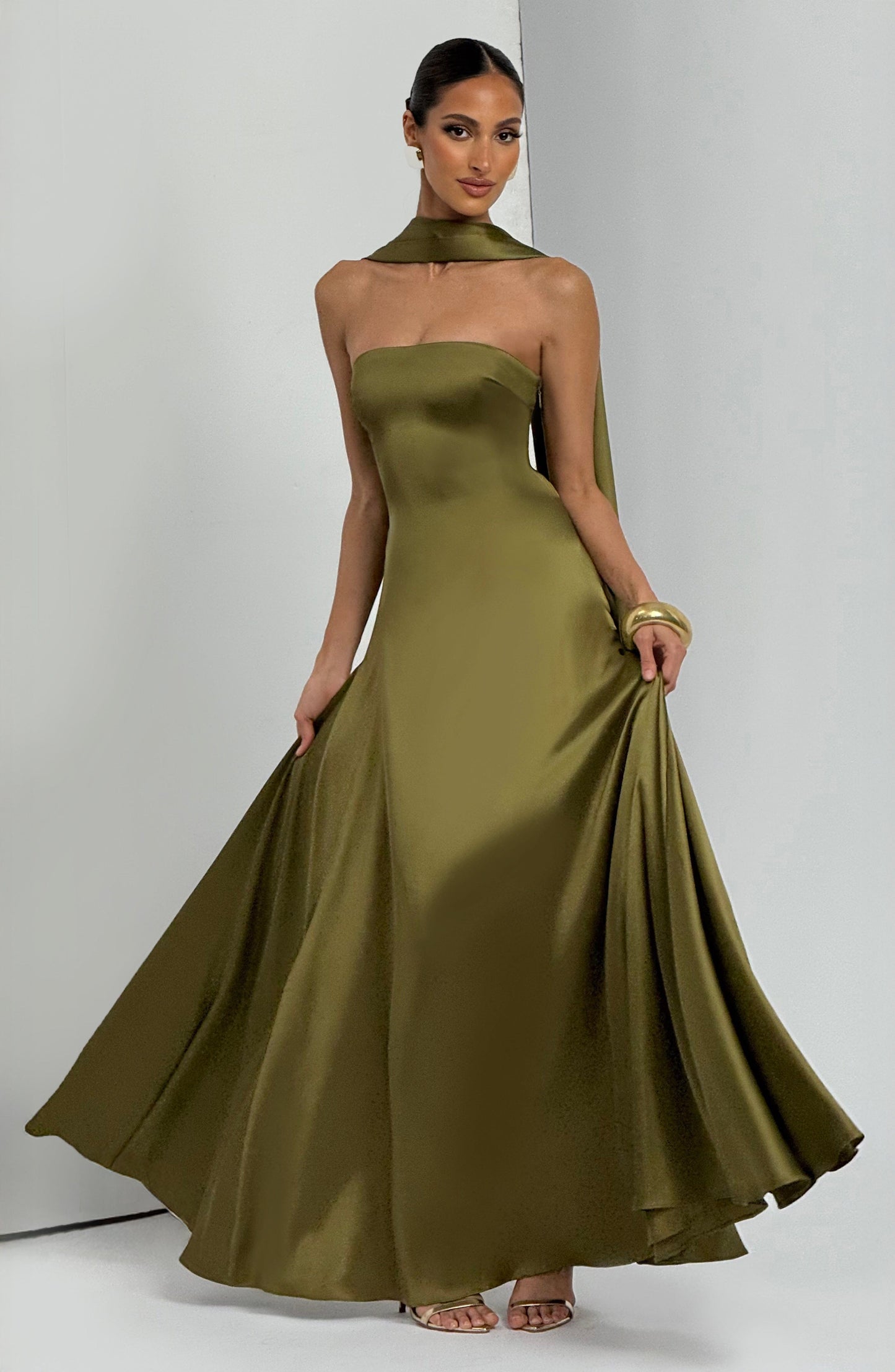 Morven Maxi Dress - Deep Olive Dress Babyboo Fashion Premium Exclusive Design
