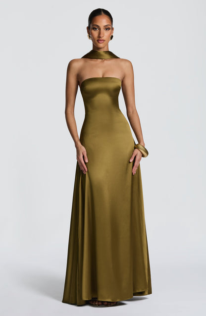 Morven Maxi Dress - Deep Olive Dress Babyboo Fashion Premium Exclusive Design